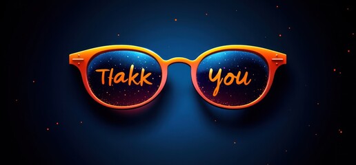 Aufkleber - Thank You Message in Speech Bubble against Deep Blue Background - 3D Graphic Design