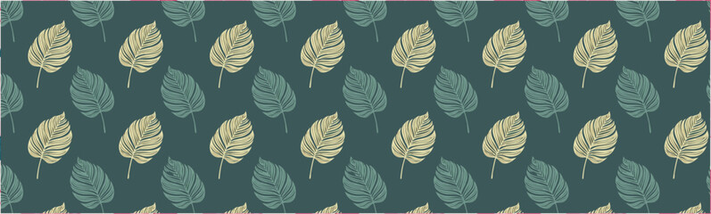 Naklejka na meble Tropical leaf watercolor pattern, vector print backgrou