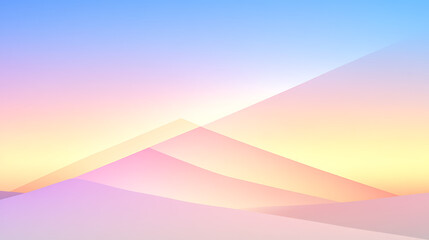 Poster - Geometric Abstract Pastel Gradient Layers Background Design Serene and Calm Atmosphere Illustration.