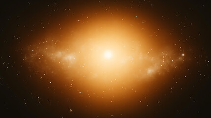 Poster - golden galaxy nebulae with sparkling stars mysterious space phenomenon celestial wonders display.