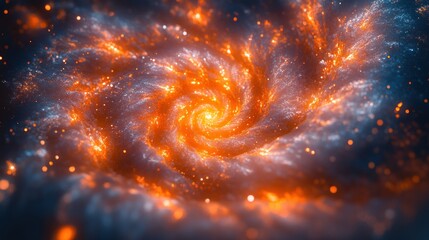 Wall Mural - Mesmerizing Spiral Galaxy in Vibrant Cosmic Scene with Starry Night Sky