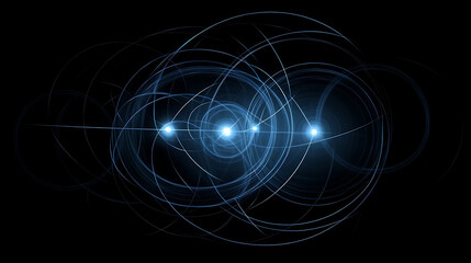 Poster - Luminous Orbs Interconnected by Electric Arcs in a Network of Celestial Communication Streams.