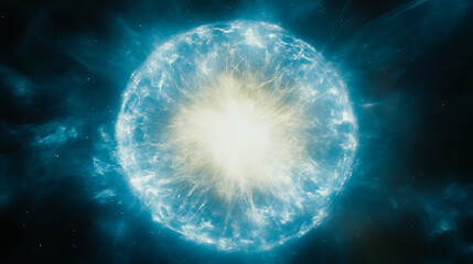 Wall Mural - Magnificent Celestial Explosion Radiating Light and Energy in the Depths of Space Atmosphere.