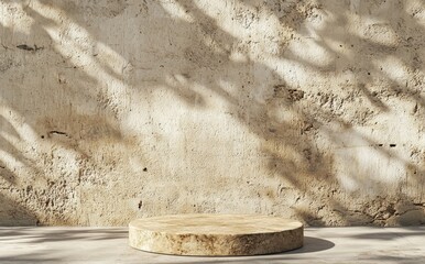 Poster - Minimalist Abstract Background Ideal for Product Presentation with Textured Wall and Shadowed Surface
