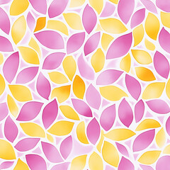 Poster - Petal Pattern Abstract Design Pink and Yellow Tones Artistic Backdrop Minimalist Style Illustration.