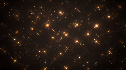 Poster - Radiant Golden Stars Cascade a Dark Night Sky Backdrop Elegant Twinkling Glamour Sparkles.