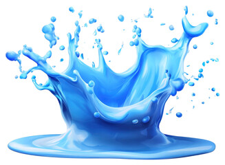 Wall Mural - PNG Blue paint splashes vibrant liquid beverage.