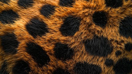 leopard print fur texture, close-up detail. background blurred, ideal for fashion design