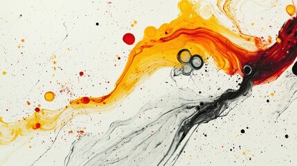 Poster - Swirling Colorful Ink Splashes in Creative Macro View