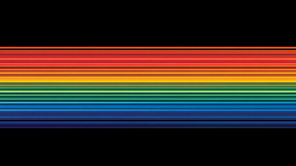 Poster - Spectral Bands Abstract Visual Spectrum Colorful Light Display Backdrop Artistic Pattern Black Background.