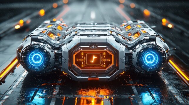 Futuristic Energy Core: Cyberpunk Sci-Fi Vessel
