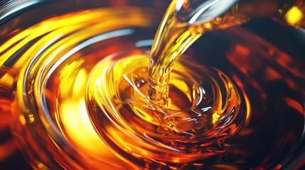 Poster - Artistic Swirling Patterns of Engine Oil in Vivid Detail