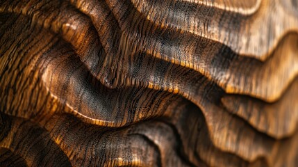 Poster - Detailed Macro Shot of Textured Wooden Surface with Unique Patterns