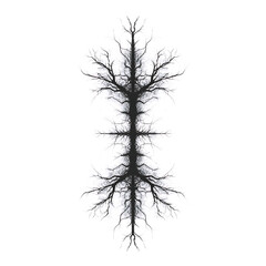 Poster - symmetrical silhouette tree branches mirrored abstract composition in monochrome fine art presentati