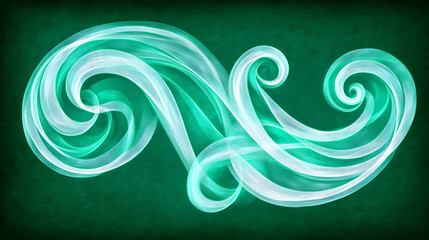 Poster - teal hues smoke cloud artistic swirls with delicate curves for creative visual content 90 char.
