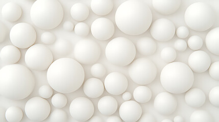 Poster - Three Dimensional White Spheres Array Background Pattern Modern Texture Design Conceptual Art.