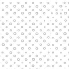 Poster - White Backdrop with Light Gray Polka Dots in Varied Sizes Creating a Seamless Delicate Texture.