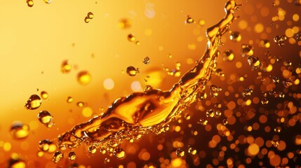 Poster - Dynamic Macro Shot of Engine Oil Particles in Illumination
