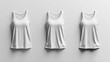 © Sleeping Carbuncle - Three White Tank Tops on a Soft Gray Background in Studio Lighting Style