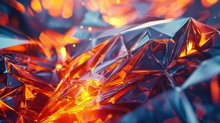 Poster - Futuristic Digital Artwork of Abstract Crystal-Like Forms
