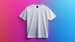 © Sleeping Carbuncle - Plain White T Shirt on a Pink and Blue Gradient Background