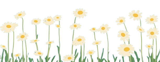 Sticker - PNG Flower field background flowers daisies nature.