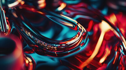 Poster - Capturing Macro Details of Colorful Liquid Flowing in Abstract Design