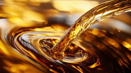 Poster - Smooth Glossy Surface with Macro Photography of Liquid Movement