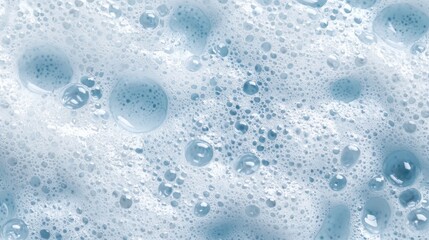 Poster - A whimsical display of soap foam fills the frame with countless tiny bubbles, their surfaces glistening under soft light, embodying cleanliness and freshness, inviting sensory exploration