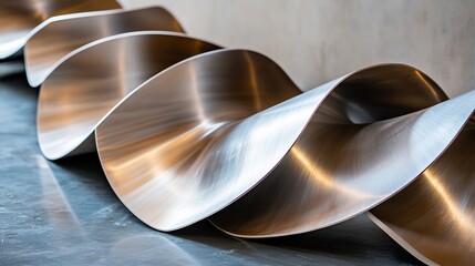 Abstract Metal Sculpture: A Symphony of Curves and Reflections