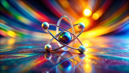 Poster - Miniature Atom: Abstract Tech Background Tilt-Shift Photography
