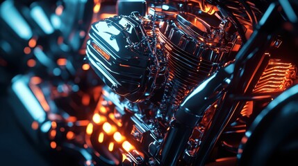 Poster - Sleek Engine with Specialized Protective Features and Design Elements