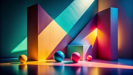 Poster - Minimalist Abstract Forms: Geometric Shapes and Shadows in Neutral Tones
