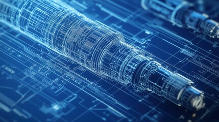 Poster - Detailed Blueprint of Advanced Engineering Component Design