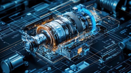 Poster - Technical Illustration of Engine Protection System with High Detail