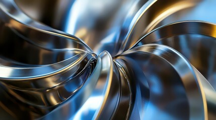 Poster - Smooth Metallic Spiral with Macro Detail and Technical Precision