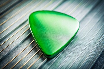 Poster - Minimalist Green Guitar Pick on Clean Background