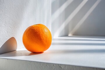 Poster - Minimalist Orange on White Architectural Background