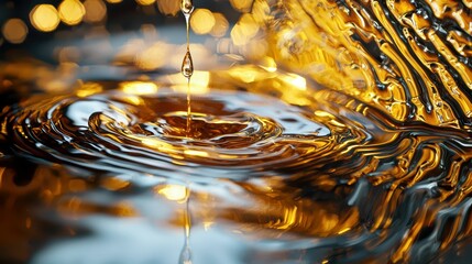 Poster - Vibrant Macro Shot of Shimmering Engine Oil in Motion
