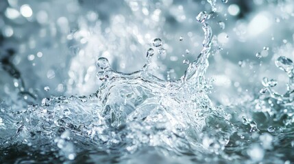 Poster - Abstract Artistic Composition of Water Splashes in Fluid Motion
