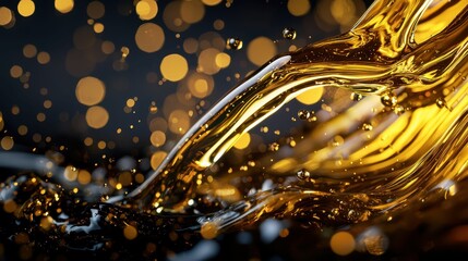 Poster - Abstract Composition of Engine Oil with Bokeh Patterns and Textures