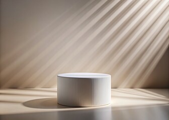 Poster - Minimalist White Podium on Plain Background: Surreal Product Display Mockup