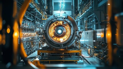Poster - Engine Undergoing Rigorous Testing in Industrial Environment