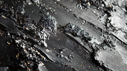 Poster - Industrial Macro Shot Revealing Detailed Texture of Black Surface