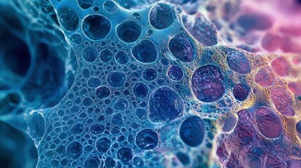 Poster - Artistic Macro View of Colorful Connective Tissue in Detail