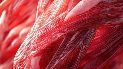Poster - Close Up View of Intricate Muscle Tissue with Red Fibers