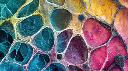 Poster - Captivating Dynamic Macro Image of Colorful Tissue Structure Details
