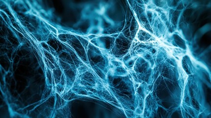 Poster - Dynamic Intertwining Tissue Fibers in Blue Background