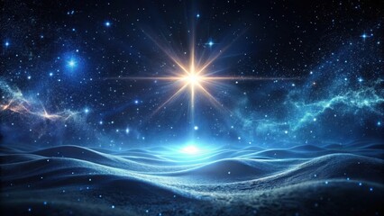 Wall Mural - Celestial Radiance Illuminates a Frosty, Undulating Landscape Under a Starry Night Sky