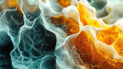 Poster - Elegant Close-Up of Artistic Tissue Structure with Vibrant Colors